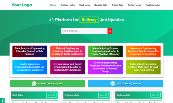 Job Portal Template in GeneratePress for Instant AdSense Approval ( Without Elementor )