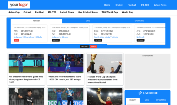 Sports Blog Website Design With generatpress For Instant AdSense Approval