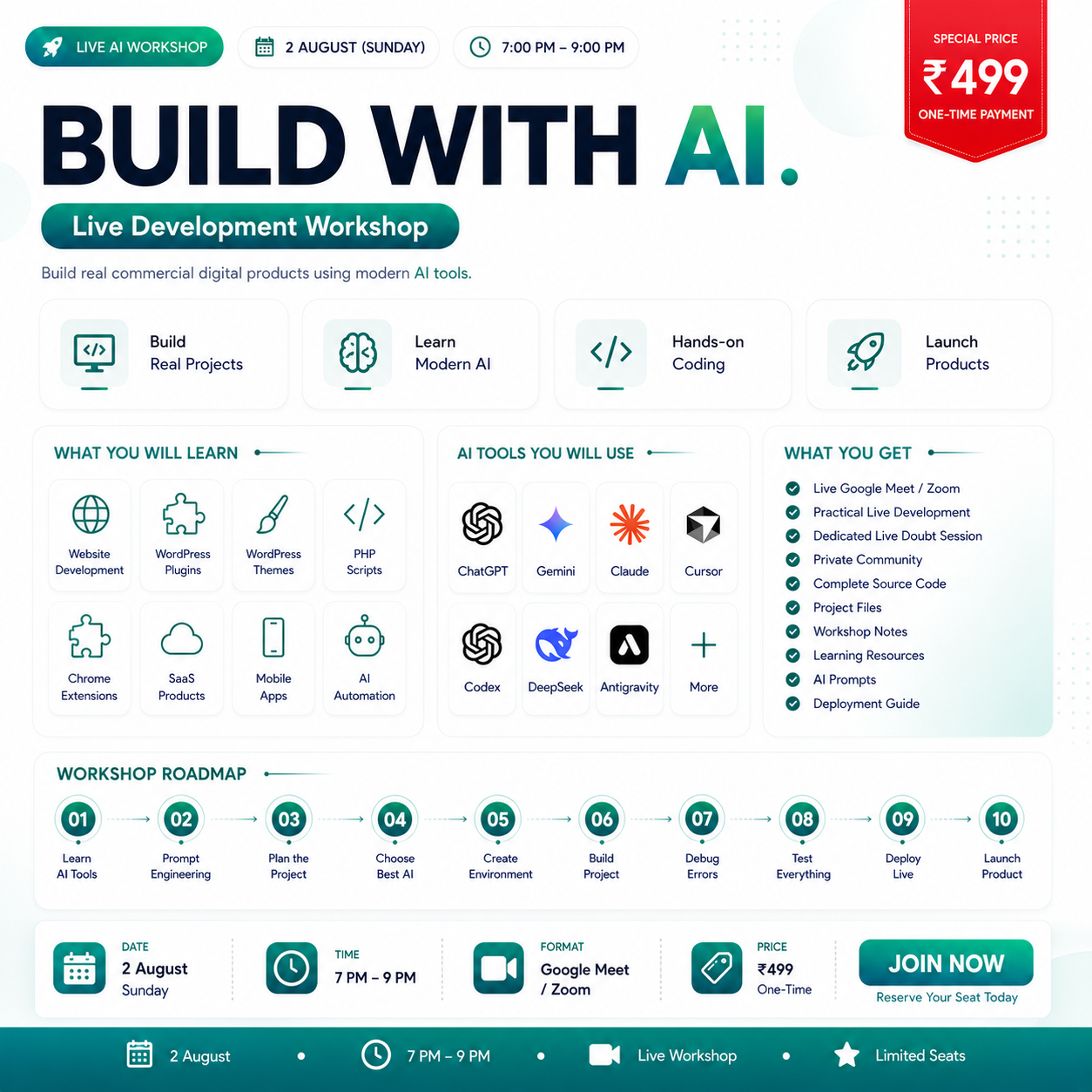 Live AI Website & Software Development Workshop | 2 August 2026 at 7:00 PM