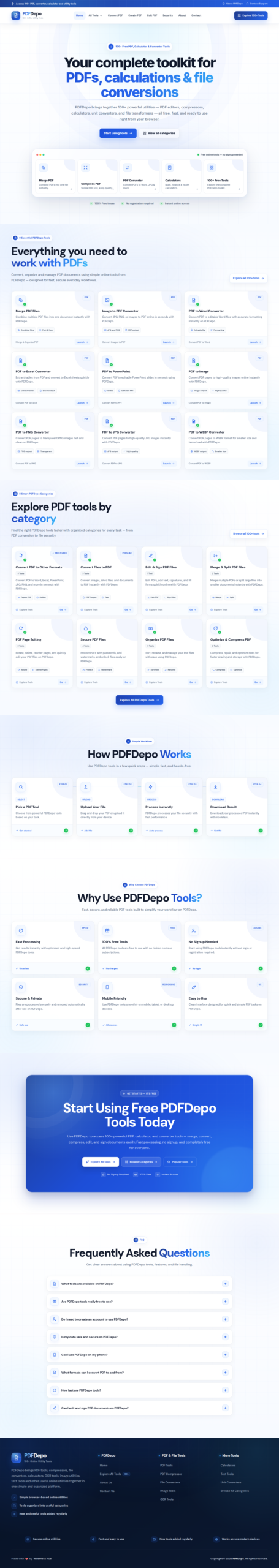 PDFDepo – AdSense Ready 140+ PDF Tools Website In WordPress With ToolSuite Pro